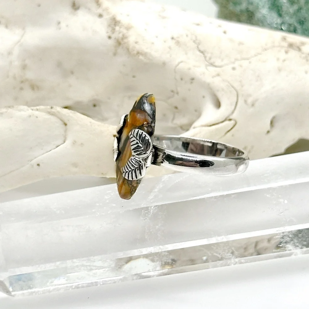 STERLING Silver Spiny Oyster Turquoise Ring